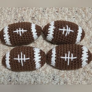Hand Crafted Brown and White Stuffed Footballs